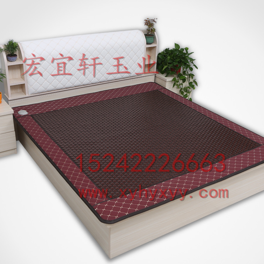 锗石贴片六角红色皮革